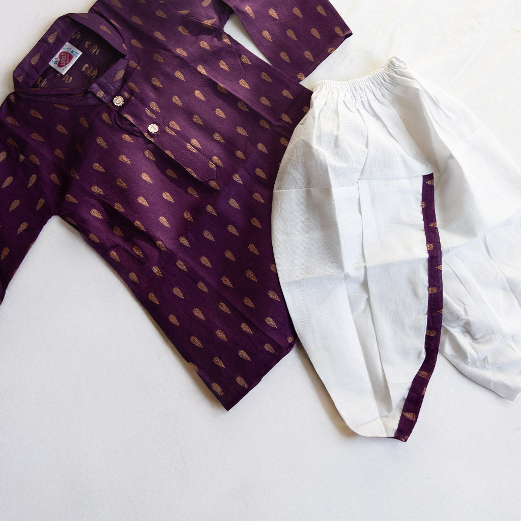 Columbus Purple Boy's Kurtha Set