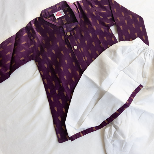 Columbus Purple Boy's Kurtha Set