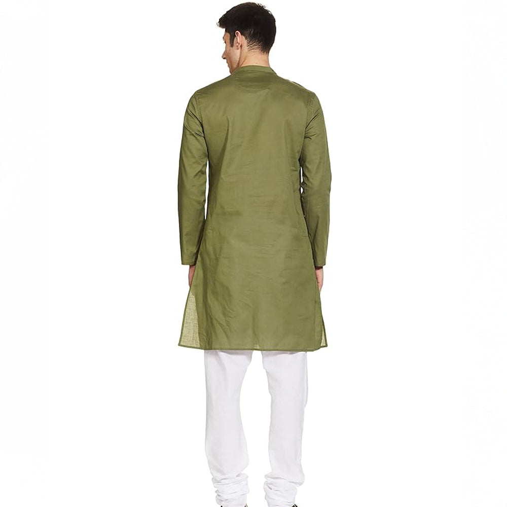 New York Olive Cotton Kurtha Set
