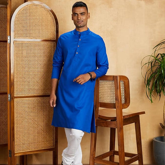 New York Cobalt Cotton Kurtha Set