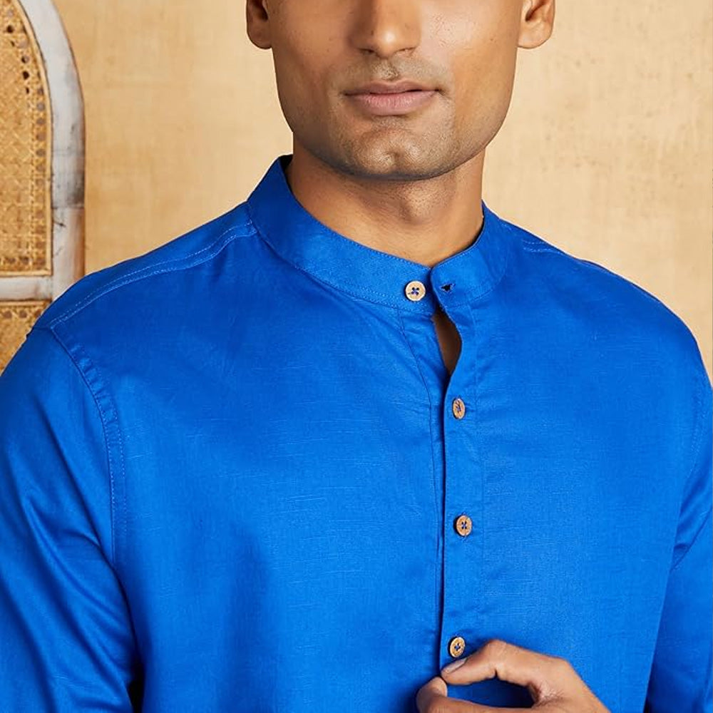 New York Cobalt Cotton Kurtha Set