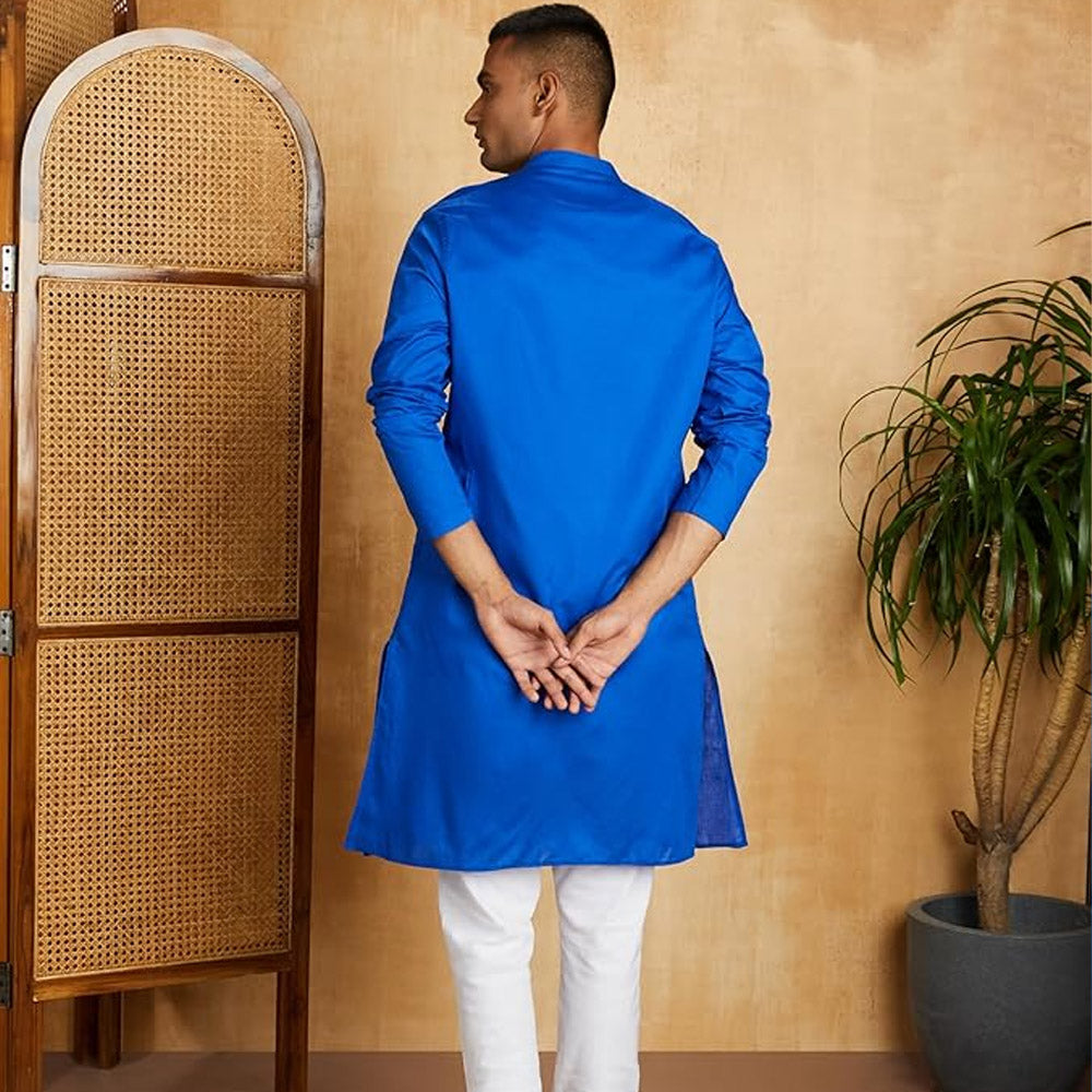 New York Cobalt Cotton Kurtha Set