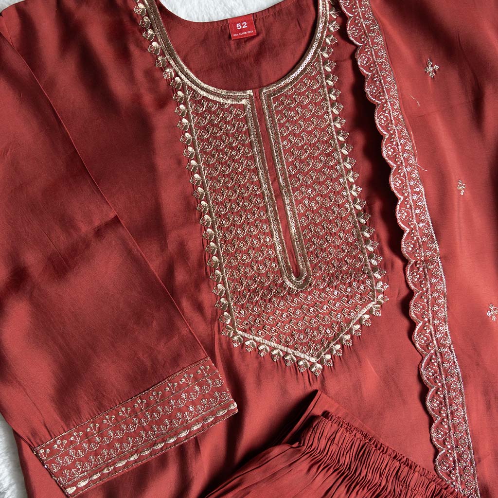 Cairo Rustic Red Churidar Set