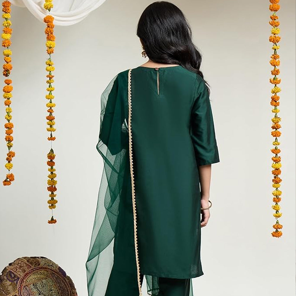 Dallas Forest Green Girl's Churidar Set