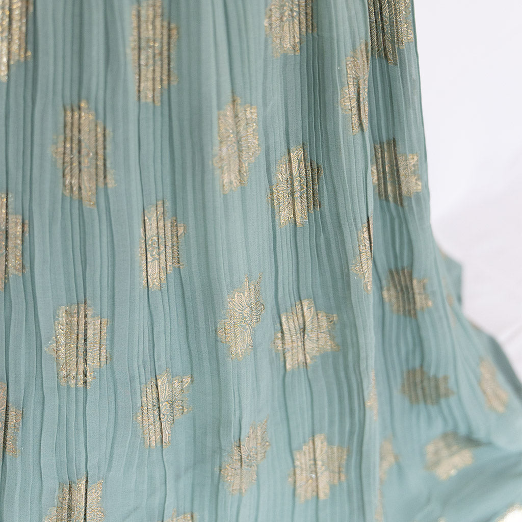Ankara Aqua Blue Lehenga Set