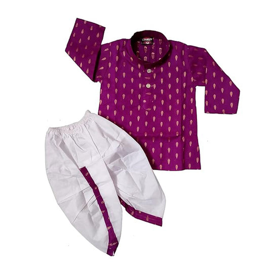 Columbus Purple Boy's Kurtha Set