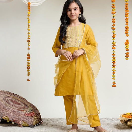 Dallas Yellow Girl's Churidar Set