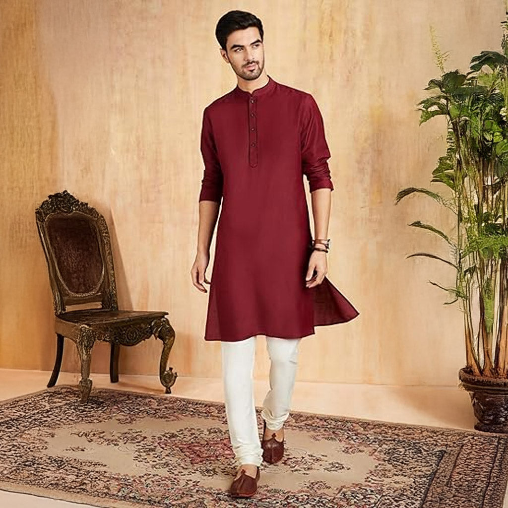 Munich Scarlet Silk Kurtha Set