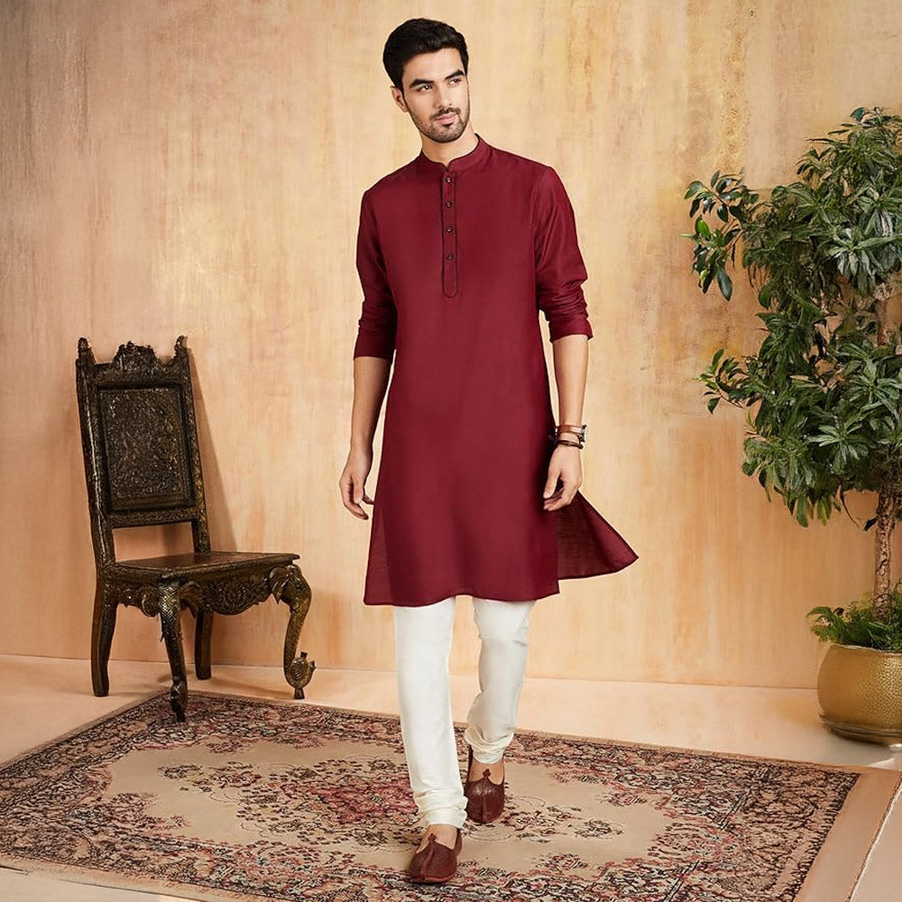 Tampa Men's Silk Kurtha Set