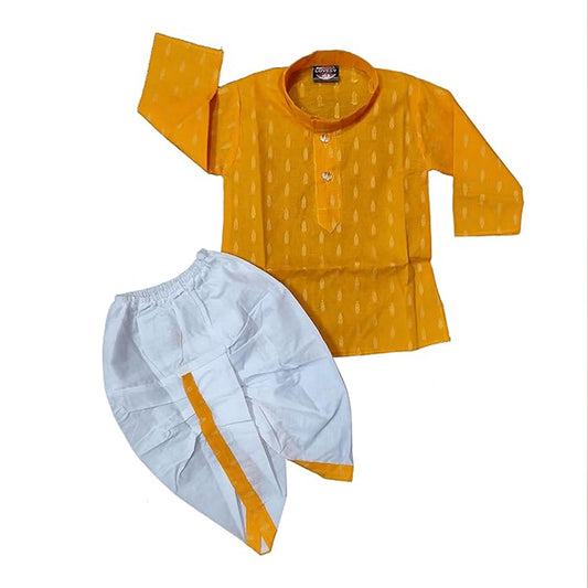 Columbus Yellow Baby Boy's Kurtha Set